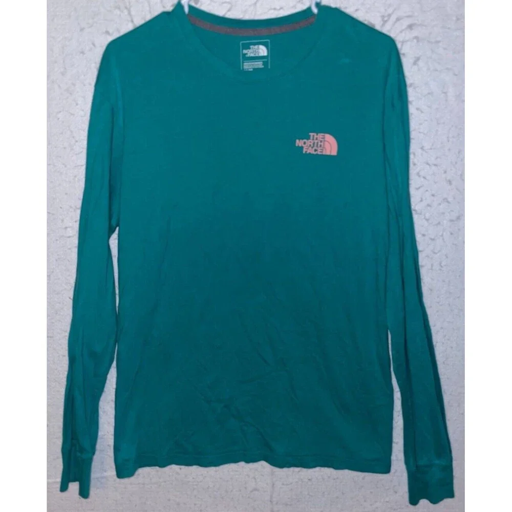 The North Face Crew Neck Long Sleeve Graphic T Shirt Mens Sz M 100% Cotton